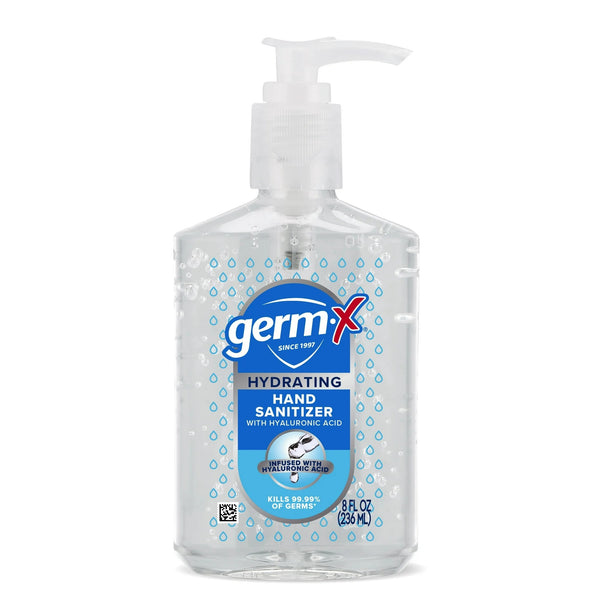 Hand Sanitizer, Hydrating with Hyaluronic Acid, Pump Bottle- 3 packs - 8 fl oz per pack - plus 3 My Outlet Mall Resealable Storage Pouches
