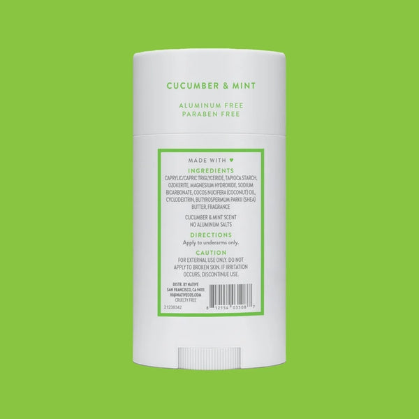 Deodorant, Aluminum Free, Cucumber & Mint, for Women and Men - 2 packs - 2.65 oz per pack - plus 3 My Outlet Mall Resealable Storage Pouches