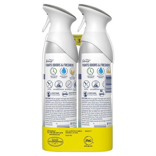 Air Freshener Spray, Odor-Fighting Room Spray, Heavy Duty Crisp Clean- 1 pack - 2 count per pack - plus 3 My Outlet Mall Resealable Storage Pouches