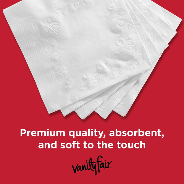 Everyday Paper Napkins, White, Soft and Smooth Disposable Napkins - 2 packs - 100 Count per pack - plus 3 My Outlet Mall Resealable Storage Pouches