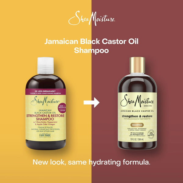 Strengthen & Restore Shampoo 100% Pure Jamaican Black Castor Oil - 3 packs - 13 oz per pack - plus 3 My Outlet Mall Resealable Storage Pouches