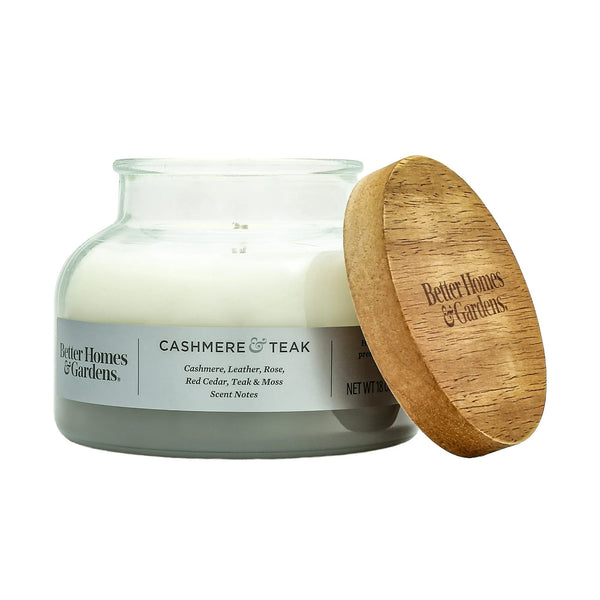Cashmere Teak Scented 2-Wick Ombre Bell Jar Candle - 1 pack - 18 oz per pack - plus 3 My Outlet Mall Resealable Storage Pouches