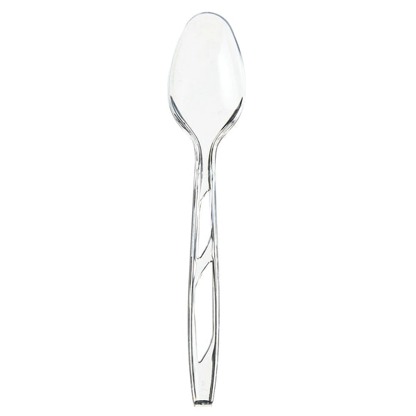 Plastic Everyday Clear Spoons - 2 packs - 100 Count per pack - plus 3 My Outlet Mall Resealable Storage Pouches