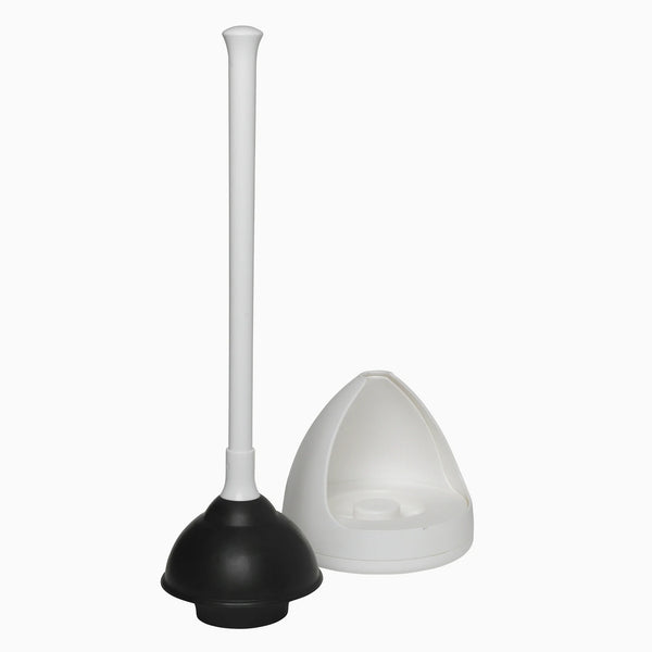 Toilet Plunger Drain Plunger with White Twist Caddy Storage Holder - 2 packs - plus 3 My Outlet Mall Resealable Storage Pouches