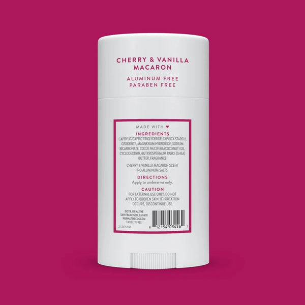 Deodorant, Aluminum Free, Cherry & Vanilla Macaron, Deodorant for Women and Men - 2 packs - 2.65 oz per pack - plus 3 My Outlet Mall Resealable Storage Pouches