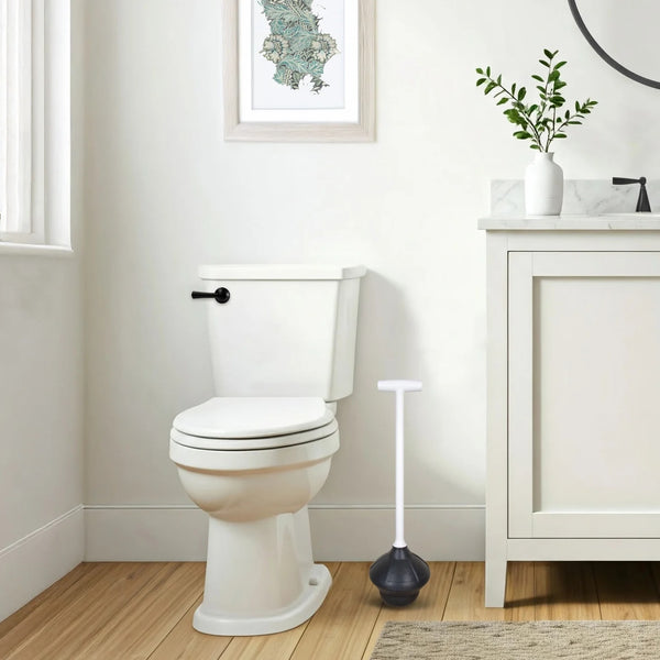 Toilet Plunger Fits All Bowl Shapes Clears Common Clogs, Flexible Rubber for Effective Plunge - 1 pack - plus 3 My Outlet Mall Resealable Storage Pouches