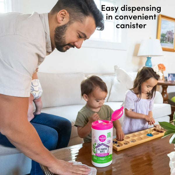 Baby All-Purpose Cleaning Wipes, Powered by Plants and Baby Friendly, Lavender - 2 packs - 75 Count - plus 3 My Outlet Mall Resealable Storage Pouches