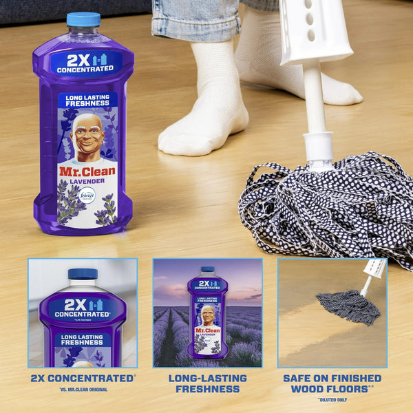 2X Concentrated Multi Surface Cleaner with Febreze Lavender Scent - 1 pack - 23 oz per pack - plus 3 My Outlet Mall Resealable Storage Pouches