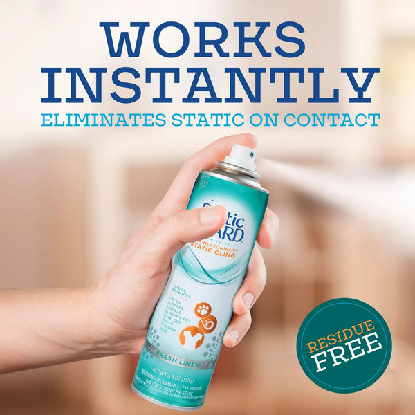 Anti-Static Spray, Fresh Linen Scent, Spray Can - 1 pack - 5.5 oz per pack - plus 3 My Outlet Mall Resealable Storage Pouches