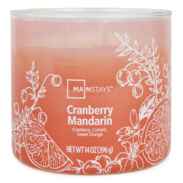 3-Wick Ombre Wrap Cranberry Mandarin Candle -  2 packs - 14 oz per pack - plus 3 My Outlet Mall Resealable Storage Pouches