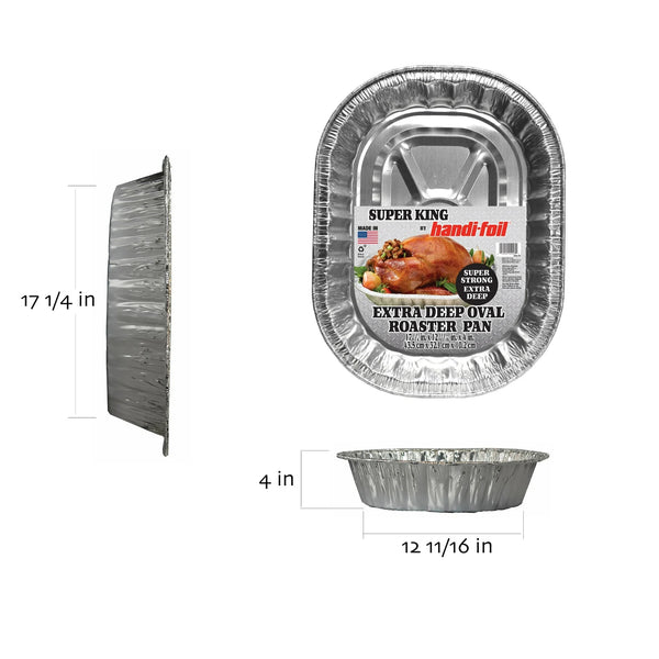 Super King Aluminum Foil Extra Deep Oval Roaster Pan - 3 packs - plus 3 My Outlet Mall Resealable Storage Pouches