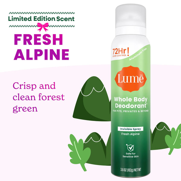Whole Body Women’s Deodorant Invisible Spray Aluminum Free, Fresh Alpine Scent - 1 pack - 3.6 oz per pack - plus 3 My Outlet Mall Resealable Storage Pouches
