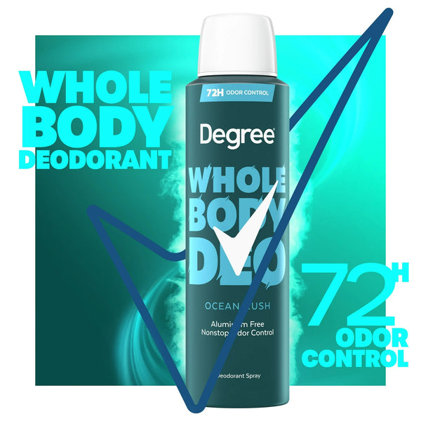 Men Whole Body Deodorant Spray for Men, Ocean Rush Scent, Aluminum Free - 2 packs - 4 oz per pack - plus 3 My Outlet Mall Resealable Storage Pouches