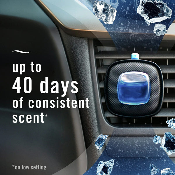 Auto Car Air Freshener, Odor-Fighting Car Vent Clip, Platinum Ice, 2 Count - 1 pack - plus 3 My Outlet Mall Resealable Storage Pouches