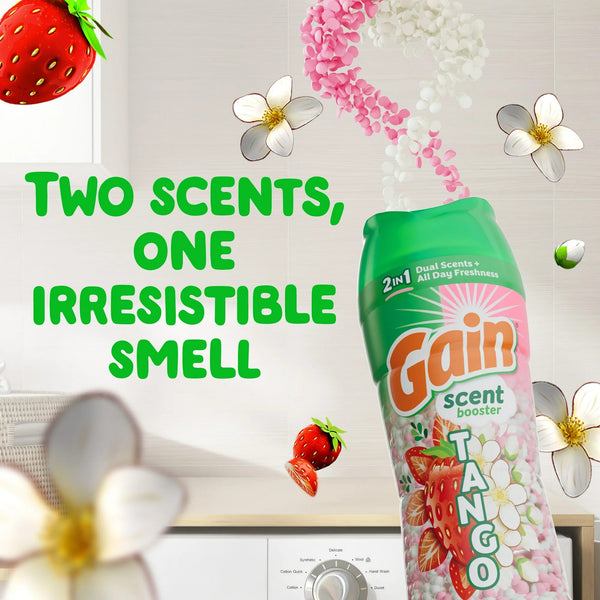 Tango 2-in-1 Dual Scent In-Wash Laundry Scent Booster Beads, Strawberry & Shea Scent - 1 pack - 21.1 oz per pack - plus 3 My Outlet Mall Resealable Storage Pouches