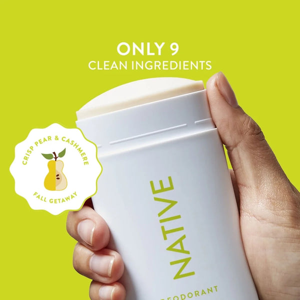 Aluminum Free Deodorant, Crisp Pear & Cashmere - 1 pack - 2.65 oz per pack - plus 3 My Outlet Mall Resealable Storage Pouches