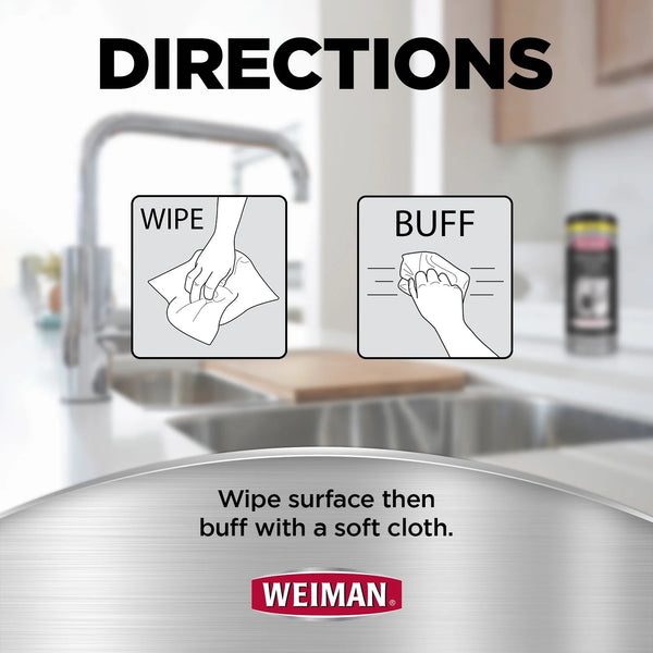 Stainless Steel Appliance Cleaning Wipes, Streak-Free Shine - 1 pack - 30 count per pack - plus 3 My Outlet Mall Resealable Storage Pouches