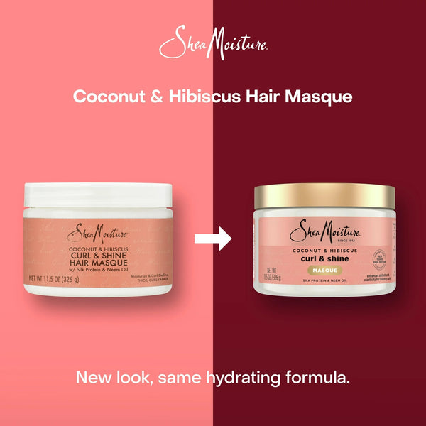 Curl and Shine Hair Mask with Shea Butter, Coconut, and Hibiscus - 1 pack - 11.5 oz per pack - plus 3 My Outlet Mall Resealable Storage Pouches