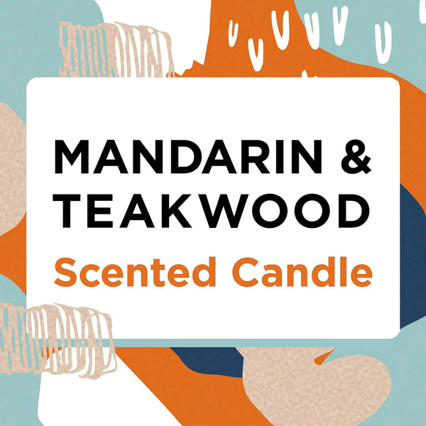 Mandarin & Teakwood Aromatherapy Candles Scented - 1 pack - 14 oz per pack - plus 3 My Outlet Mall Resealable Storage Pouches