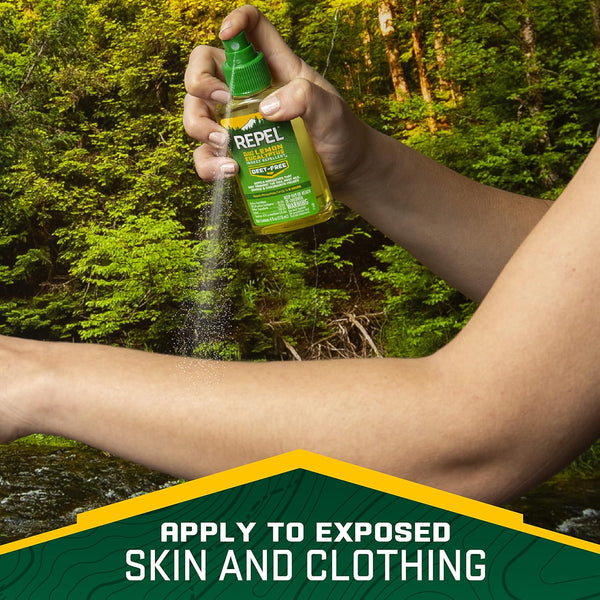 Plant-Based Lemon Eucalyptus Insect Repellent, Repels Mosquitoes for up to 6 Hours - 2 packs - 4 oz per pack - plus 3 My Outlet Mall Resealable Storage Pouches