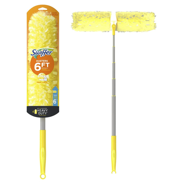 Dusters with Extension Pole, Cleaning Kit includes 6ft Extendable Handle + 4 Duster Refills - 1 pack - plus 3 My Outlet Mall Resealable Storage Pouches