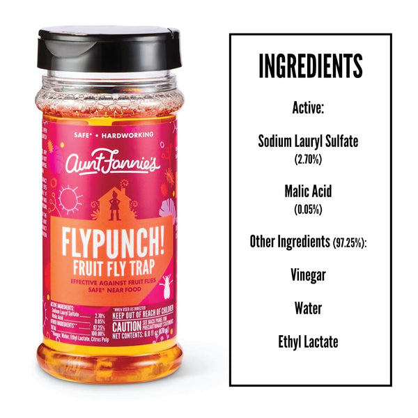 FlyPunch Fruit Fly Trap - 1 pack - 6fl oz per pack - plus 3 My Outlet Mall Resealable Storage Pouches