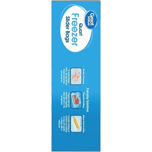 Freezer Guard Slider Zipper Bags, Quart Freezer - 3 packs - 50 Count per pack - plus 3 My Outlet Mall Resealable Storage Pouches