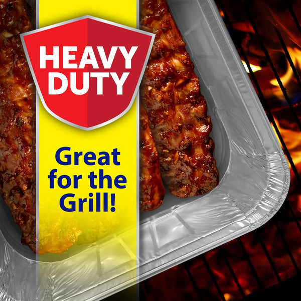 Kitchens Heavy Duty Utility Pan for Grilling, 13.25 x 9.63 x 3.5 inches - 1 pack - plus 3 My Outlet Mall Resealable Storage Pouches