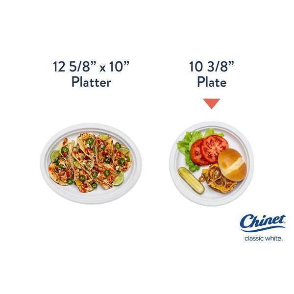 Classic Premium Dinner Paper Plates, 10 3/8”, White - 3 packs - 30 Count per pack - plus 3 My Outlet Mall Resealable Storage Pouches