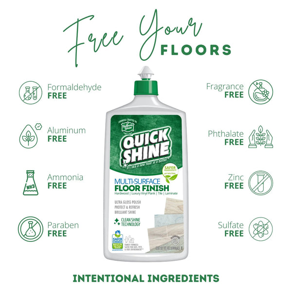 Multi-Surface Floor Finish, Pfas-Free Formula, All Purpose Household Floor Polish - 2 packs - 27 oz per pack - plus 3 My Outlet Mall Resealable Storage Pouches