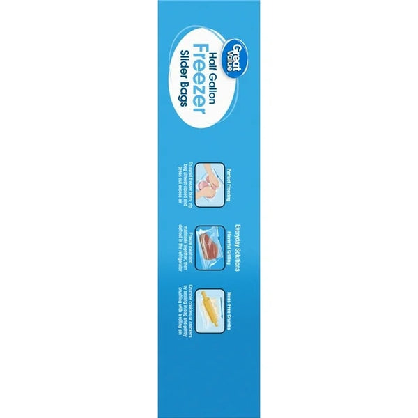 Half Gallon Freezer Slider Bags - 3 packs - 40 Count per pack - plus 3 My Outlet Mall Resealable Storage Pouches
