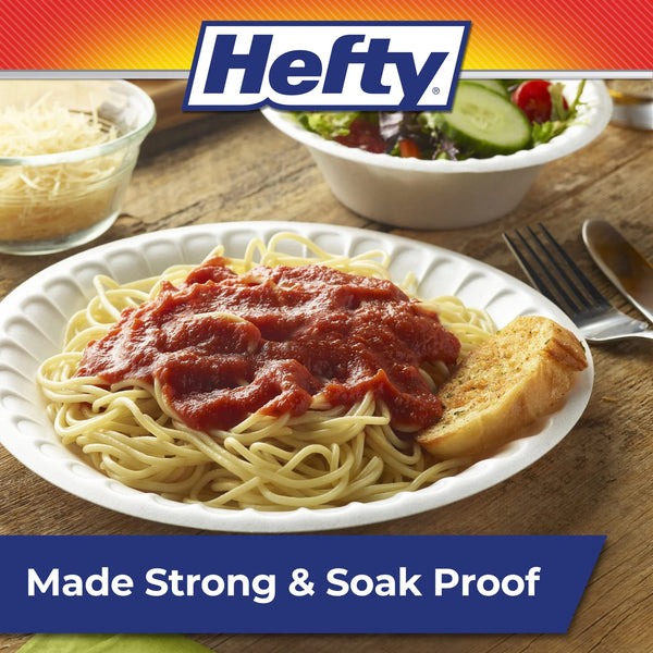 Everyday Soak-Proof Foam Plates, White, 8.875 inch - 2 packs - 50 Count per pack - plus 3 My Outlet Mall Resealable Storage Pouches