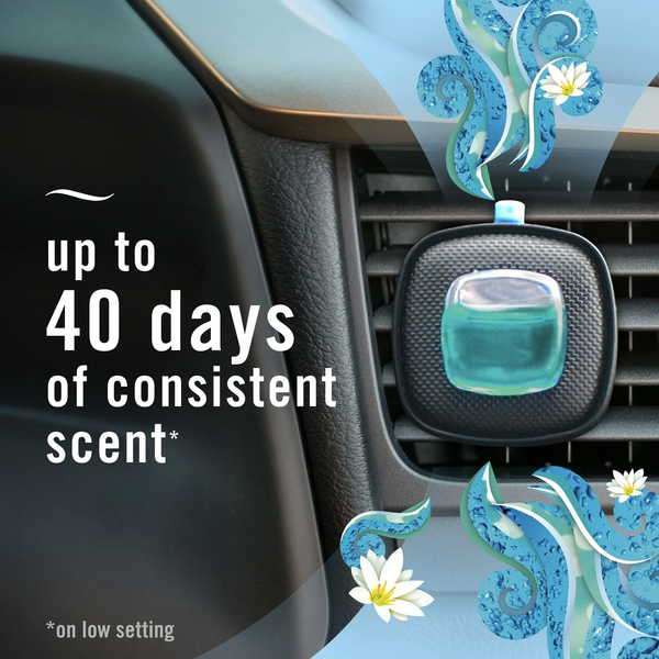 Car Air Freshener, Odor-Fighting Car Vent Clip, Ocean Breeze - 1 pack - 2 count per pack  plus 3 My Outlet Mall Resealable Storage Pouches