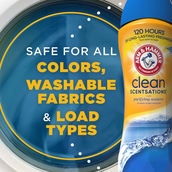 Clean Scentsations In-Wash Scent Booster, Laundry Scent Booster Purifying Waters scent - 2 packs - 24 oz per pack - plus 3 My Outlet Mall Resealable Storage Pouches