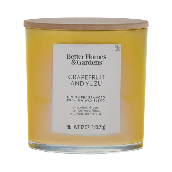 Grapefruit & Yuzu Scented 2-Wick Iridescent Jar Candle - 1 pack - 12 oz per pack - plus 3 My Outlet Mall Resealable Storage Pouches