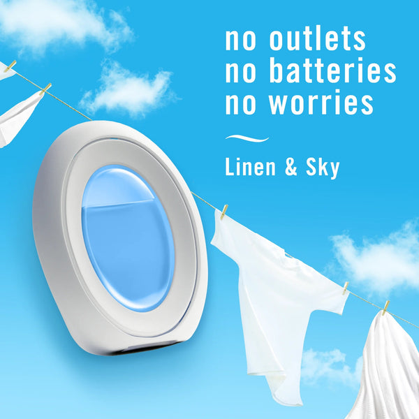 Small Spaces Air Freshener, Odor-Fighting, Linen & Sky - 1 pack - 2 count per pack - plus 3 My Outlet Mall Resealable Storage Pouches