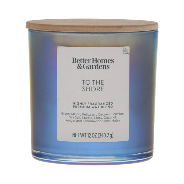 To the Shore Scented 2-Wick Iridescent Jar Candle - 1 pack - 12 oz per pack - plus 3 My Outlet Mall Resealable Storage Pouches