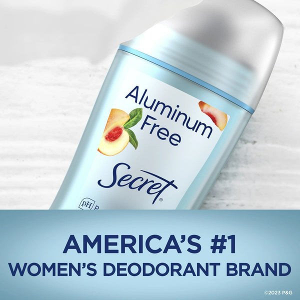 Aluminum Free Women's Deodorant Solid, White Peach - 1 pack - 2.4 oz per pack - plus 3 My Outlet Mall Resealable Storage Pouches