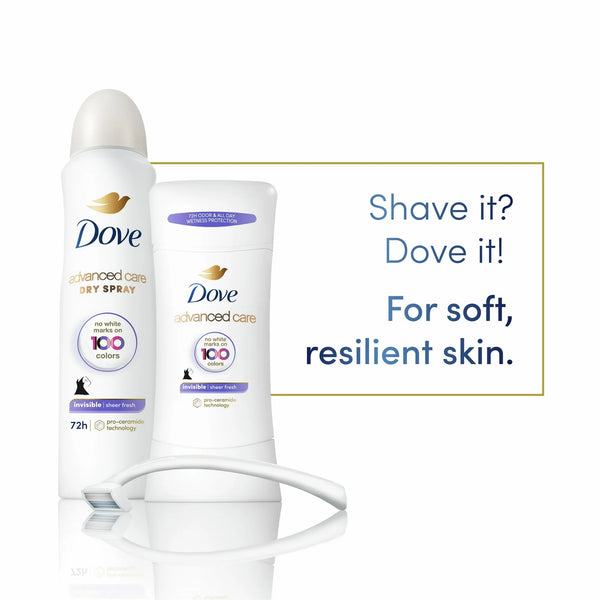 Advanced Care Long Lasting Antiperspirant Deodorant Dry Spray, Sheer Fresh - 2 packs - 3.8 oz per pack - plus 3 My Outlet Mall Resealable Storage Pouches