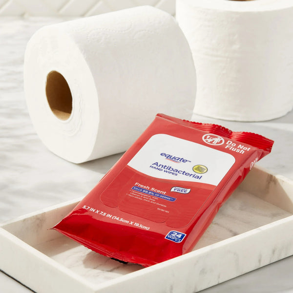 Antibacterial Hand Wipes, Fresh Scent - 1 pack - 24 count per pack - plus 3 My Outlet Mall Resealable Storage Pouches