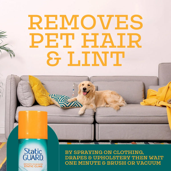 Anti-Static Spray, Fresh Linen Scent, Spray Can - 1 pack - 5.5 oz per pack - plus 3 My Outlet Mall Resealable Storage Pouches