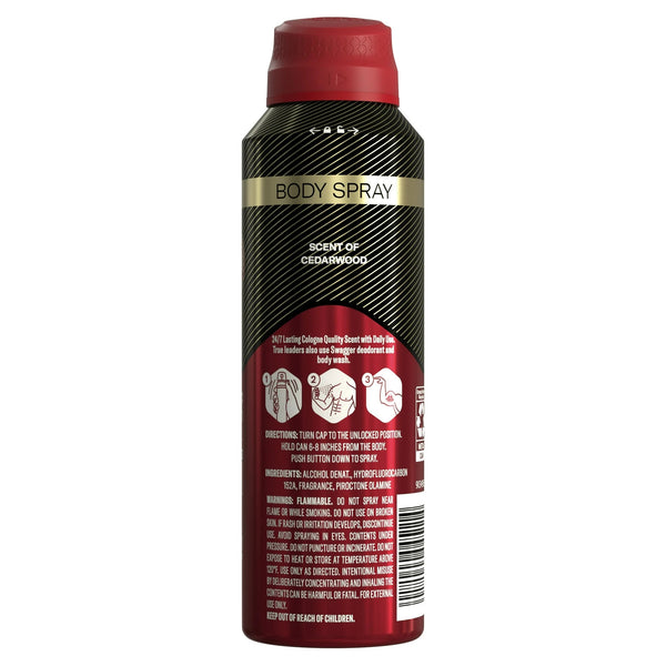 Aluminum Free Body Spray for Men, Swagger - 1 pack - 5.1 oz per pack - plus 3 My Outlet Mall Resealable Storage Pouches