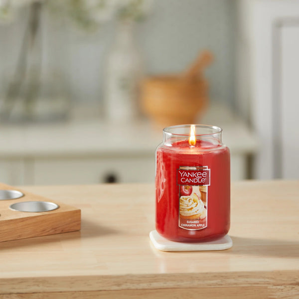 Candle Sugared Cinnamon Apple Original Large Scented Jar Candle - 1 pack - 22 oz per pack - plus 3 My Outlet Mall Resealable Storage Pouches