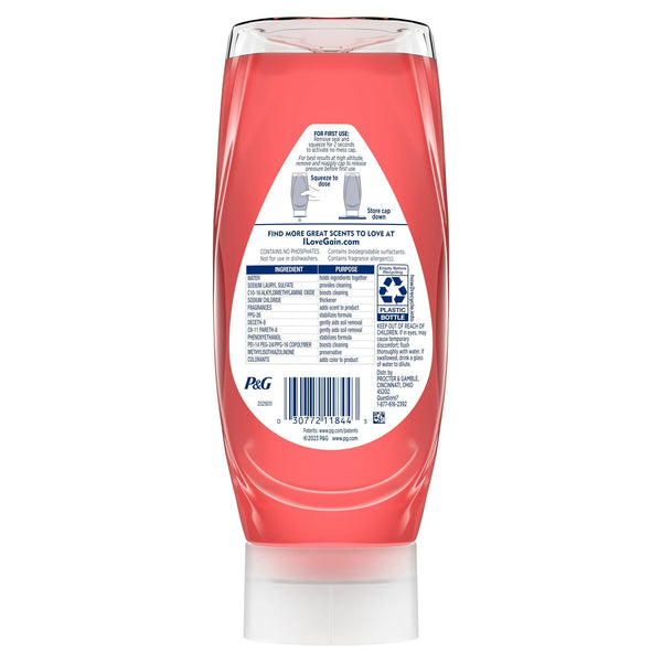Ultra EZ-Squeeze Dish Soap, Dishwashing Liquid, Grease Removal, Summer Watermelon - 3 packs - 14.7 fl oz per pack - plus 3 My Outlet Mall Resealable Storage Pouches