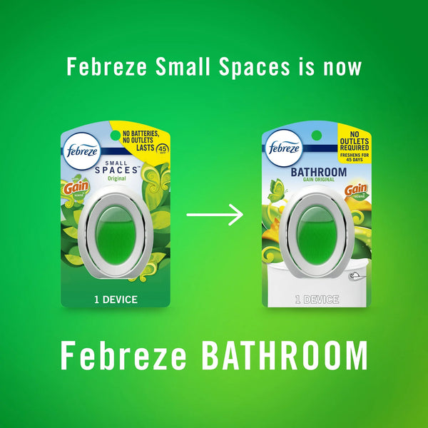 Bathroom Air Freshener, Small Spaces Odor-Fighting, Gain Original - 2 packs - plus 3 My Outlet Mall Resealable Storage Pouches