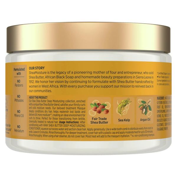 Raw Shea Butter Deep Treatment Masque - 3 packs - 12 oz per pack - plus 3 My Outlet Mall Resealable Storage Pouches