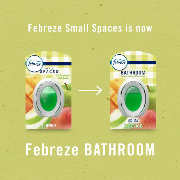 Bathroom Air Freshener, Small Spaces Odor-Fighting, Apple Mango Sunshine, 2 Count - 2 packs - plus 3 My Outlet Mall Resealable Storage Pouches