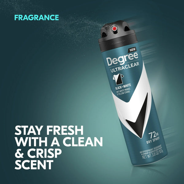 Ultra Clear Long Lasting Men's Antiperspirant Deodorant Dry Spray, Woody - 2 packs - 3.8 oz per pack - plus 3 My Outlet Mall Resealable Storage Pouches