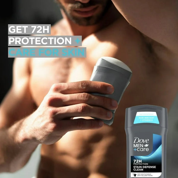 Men+Care Deodorant Stick for Men, Anti-white Marks Stain Defense Clean - 2 packs - 2.7 oz per pack - plus 3 My Outlet Mall Resealable Storage Pouches