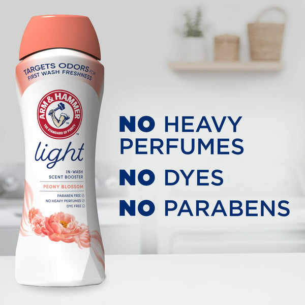 Light In-Wash Scent Booster, No Heavy Perfumes, No Dyes, No Parabens, Peony Blossom Scent- 1 pack - 24 oz per pack - plus 3 My Outlet Mall Resealable Storage Pouches